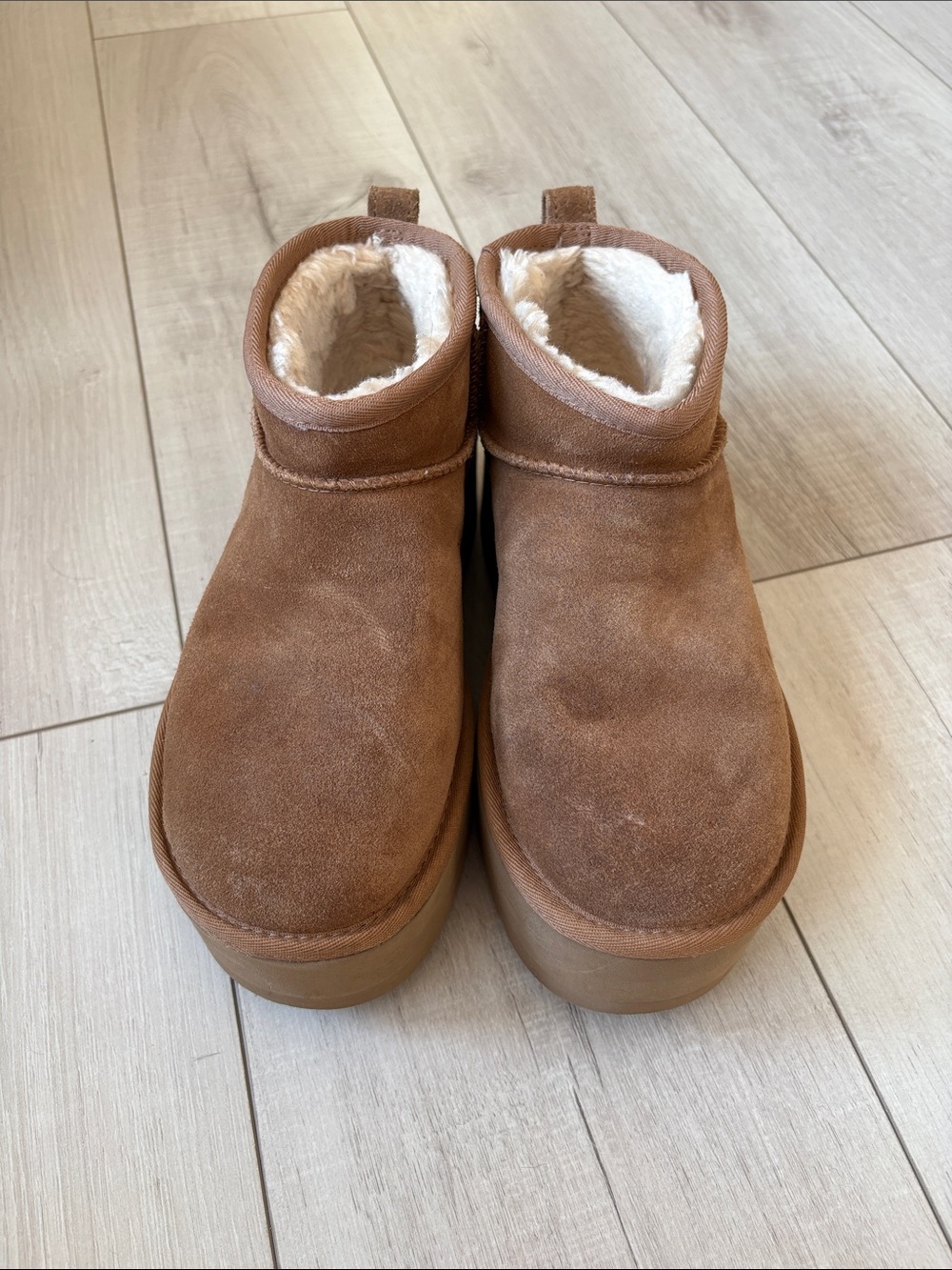 UGG Chestnut Suede Shearling Short Boots